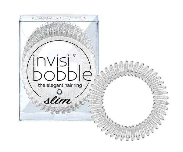 Tenká spirálová gumička do vlasů Invisibobble Slim Crystal Clear - čirá, 3 ks (IB-SL-PC10002-2)