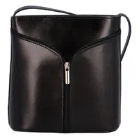 Dámská kožená crossbody kabelka černá - ItalY Hallie