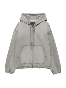 Pull&Bear Tepláková bunda  sivý denim