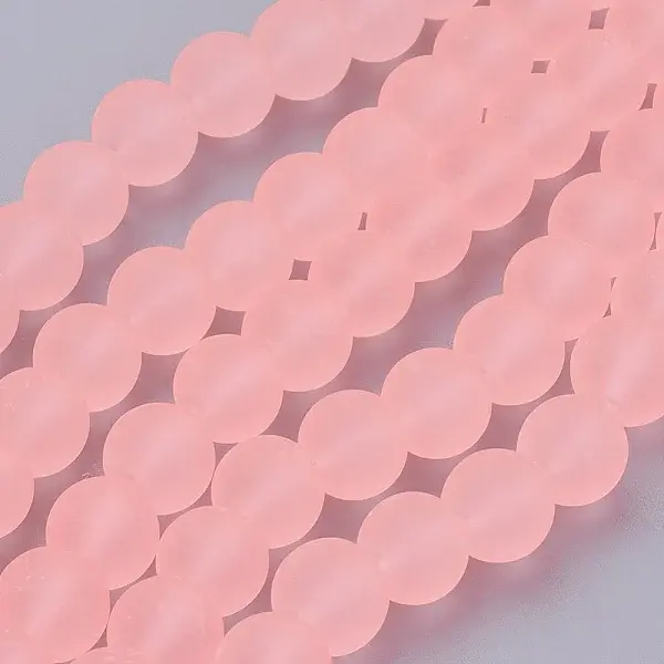 Baking Paint Transparent Glass Bead Strands