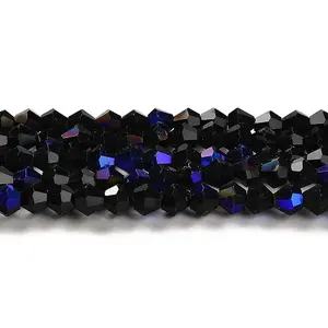 Transparent Electroplate Glass Beads Strands