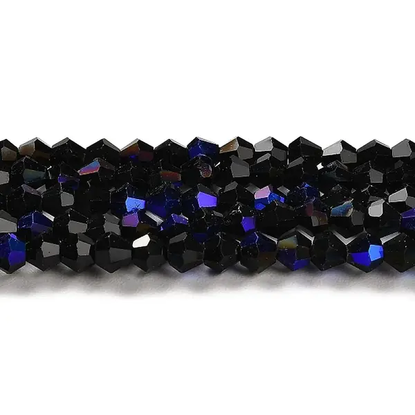 Transparent Electroplate Glass Beads Strands