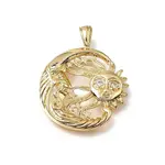 Brass Micro Pave Clear Cubic  Zirconia Pendants