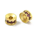 Rack Plating Brass Cubic Zirconia Spacer Beads