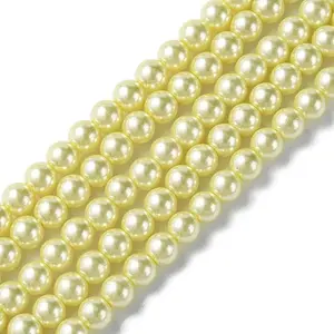 Eco-Friendly Dyed Glass Pearl Round Beads Strands
