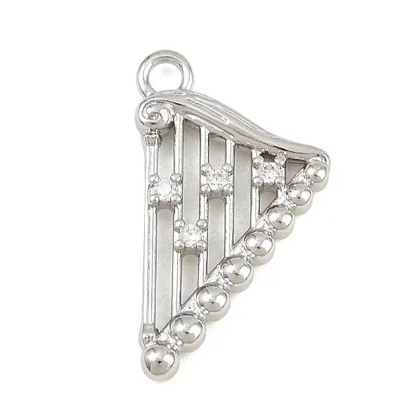 Brass Micro Pave Clear Cubic Zirconia Pendants