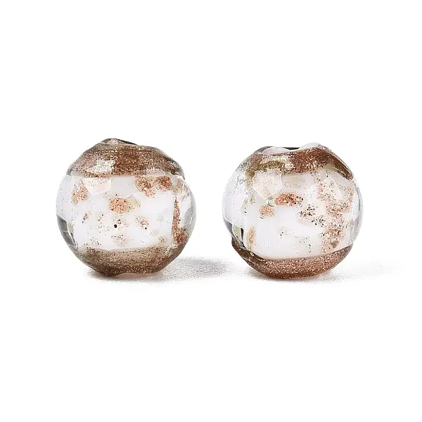 Handmade Gold Sand Lampwork Beads