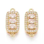 Brass Pave Clear Cubic Zirconia Connector Charms