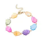 Natural Shell Tulip Link Chain Bracelet