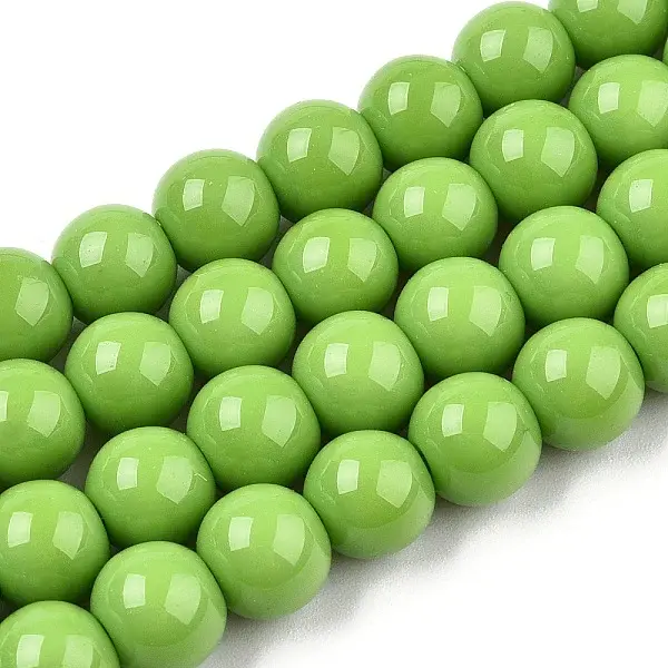 Opaque Solid Color Glass Beads Strands