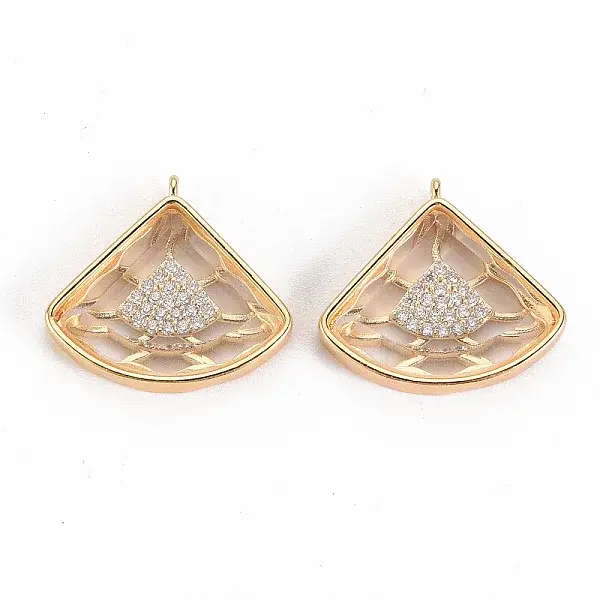 Brass Micro Pave Cubic Zirconia Pendants