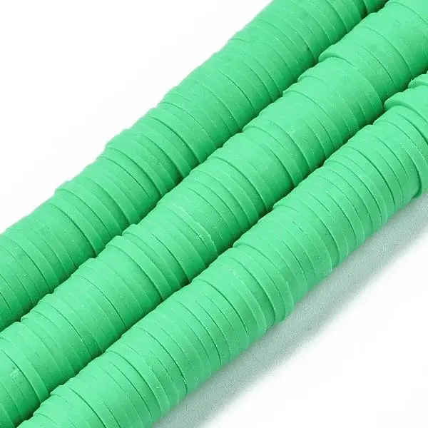 Flat Round Handmade Polymer Clay Beads