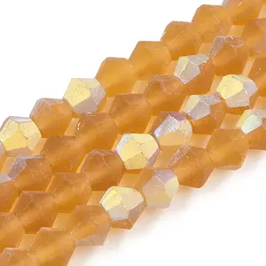 Imitate Austrian Crystal Bicone Frosted Glass Beads Strands