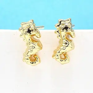 Brass Stud Earrings