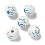 Printed Wood European Beads