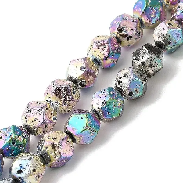 Blaking Painted Natural Lava Rock Beads Strands