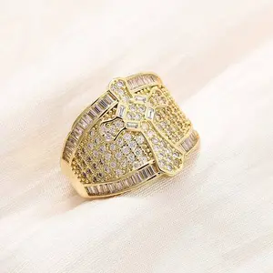 Adjustable Brass Micro Pave Cubic Zirconia Cuff Rings for Women