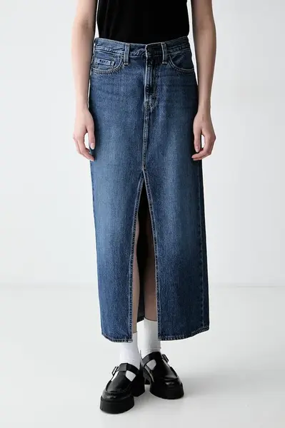 Levi's sukňa s rozparkom rifľová ANKLE COLUMN