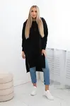 Insulated sweatshirt with slits on the sides black