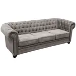 Livetastic POHOVKA CHESTERFIELD, dřevo, textil, kompozitní dřevo, šedá