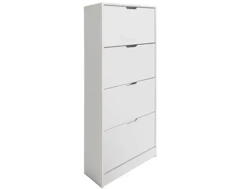 Botník Rubble, 4 dverový, biely%