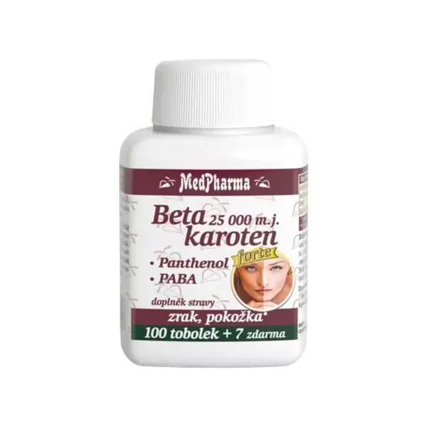 MedPharma Beta karoten 25.000 m.j. - Panthenol, PABA 107 tobolek