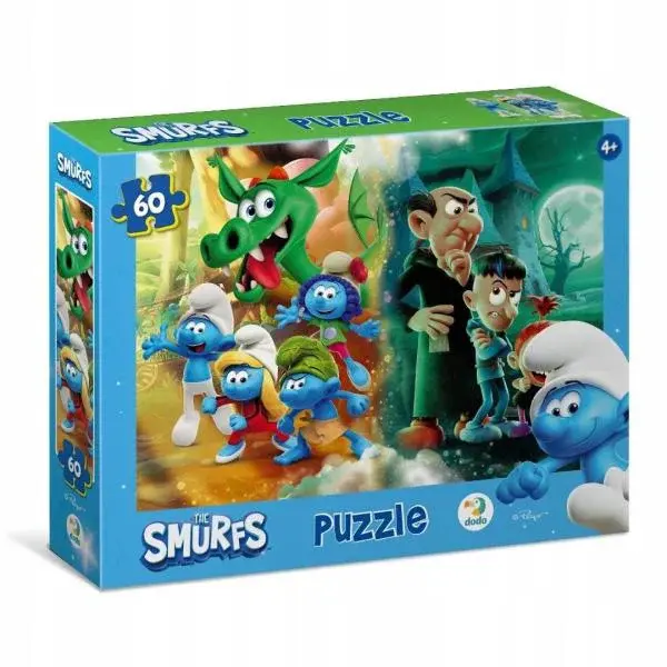 Šmoulové puzzle 32x23cm Drak 60 dílků