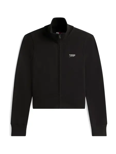 Tommy Jeans Tepláková bunda  čierna / strieborná