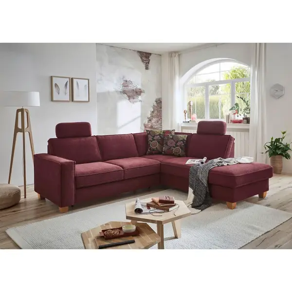 Sit & More ROHOVÁ SEDAČKA, textil, tmavě červená