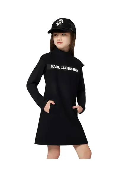 Dětské šaty s příměsí vlny Karl Lagerfeld