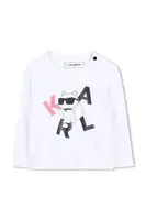 Dětské bavlněné tričko s dlouhým rukávem Karl Lagerfeld