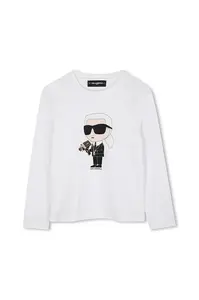 Dětské bavlněné tričko s dlouhým rukávem Karl Lagerfeld