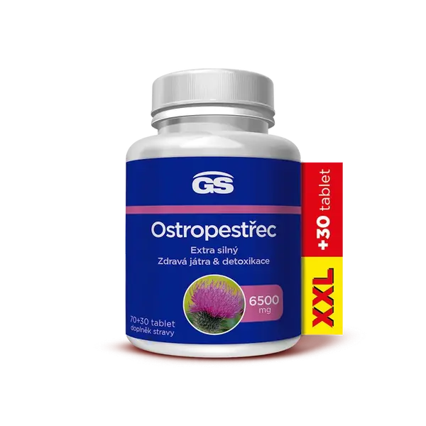 GS Ostropestřec 6500 mg XXL 70 + 30 tablet