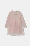Dívčí šaty United Colors of Benetton růžová barva, mini, 4JACGV02J