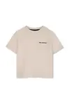 Dětské bavlněné tričko Karl Lagerfeld béžová barva, s potiskem, Z30964