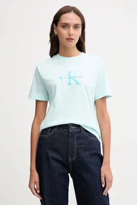 Bavlněné tričko Calvin Klein Jeans dámské, bílá barva, LV047B865G