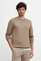 Vlněný svetr BOSS Orange Astefo pánský, béžová barva, 50550534