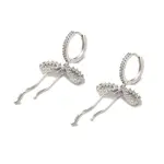 Brass Micro Pave Clear Cubic Zirconia Huggie Hoop Earrings for Women