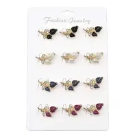 12Pcs 4 Colors Rose Shape Enamel Pins