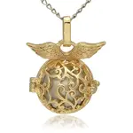 Golden Tone Brass Hollow Round Cage Pendants