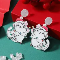 Festive Christmas Acrylic Stud Earrings for Holiday Season Celebration