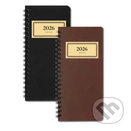 Diář měsíční na výšku retro, černý