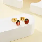304 Stainless Steel Enamel Stud Earrings