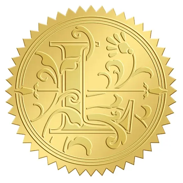 Self Adhesive Gold Foil Embossed Stickers