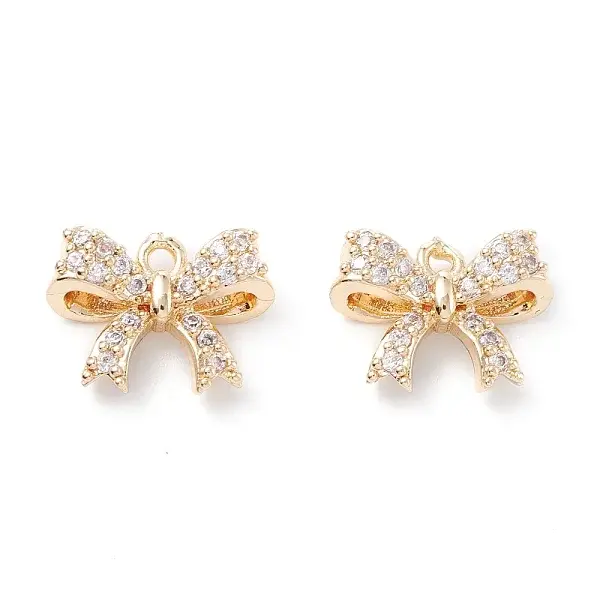 Rack Plating Brass Micro Pave Cubic Zirconia Charms