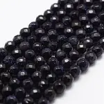 Synthetic Blue Goldstone Beads Strands