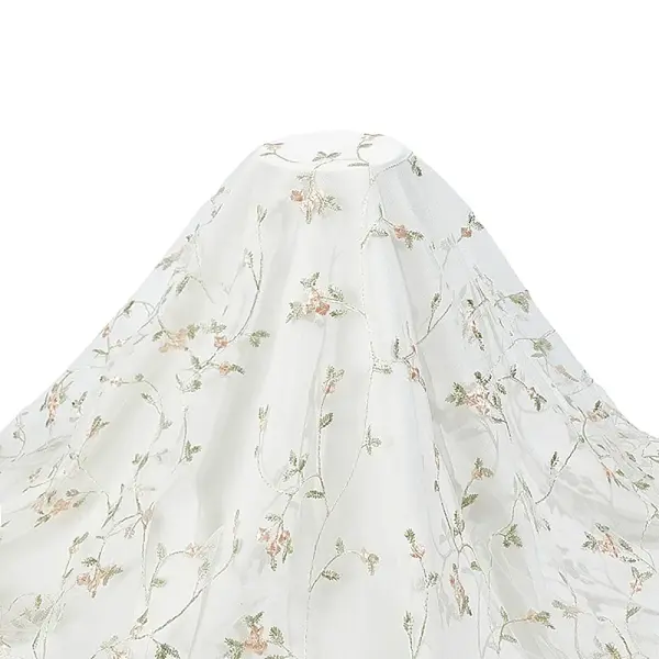Flower Pattern Polyester Mesh Fabric