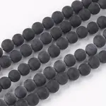 Natural Black Stone Bead Strands