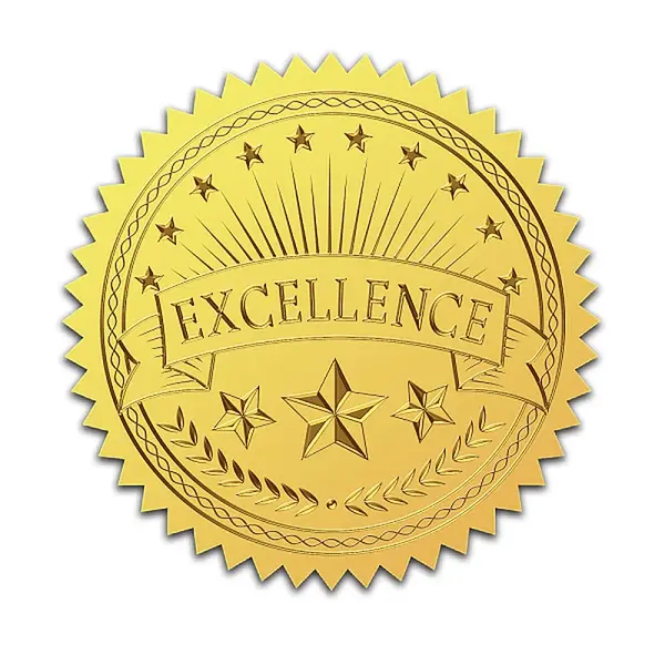 Self Adhesive Gold Foil Embossed Stickers