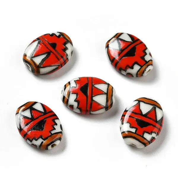 Handmade Printed Porcelain Beads